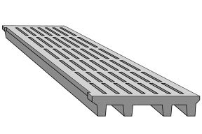 Caillebotis à fentes longitudinales type  20/835 Lospa&Kura S optimisé